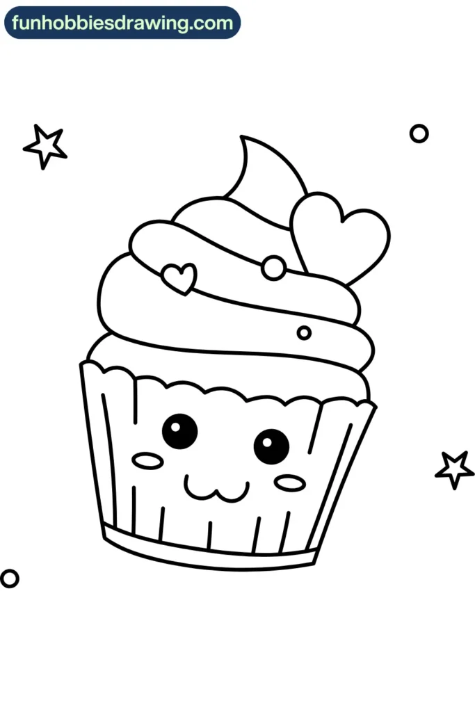 Cute Cupcake Drawing