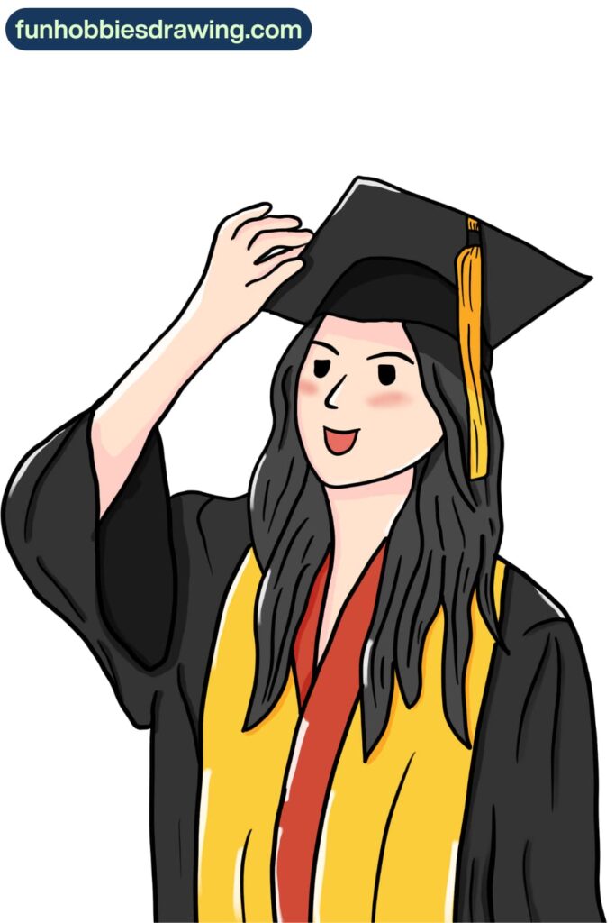 Aesthetic Graduate Girl Drawing