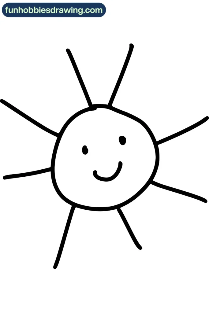 Smiling Sun Drawing