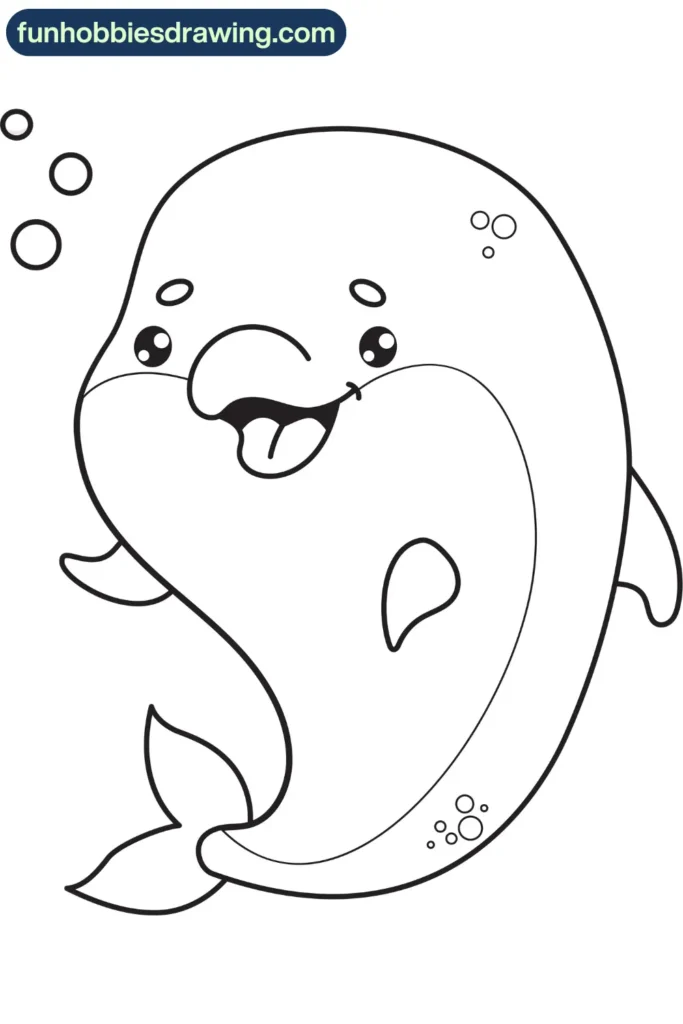 Friendly Dolphin Drawing