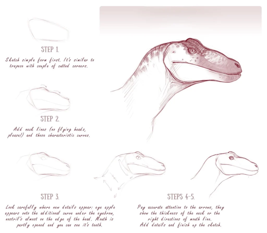 how to draw a cute dinosaur